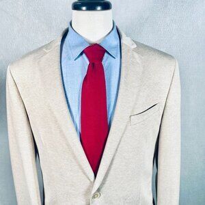 Savile Row Blazer Mens 42L Beige Stretch Sport Coat Softshell Jacket